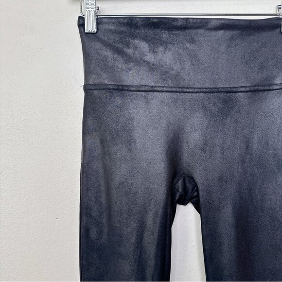 Spanx Womens Small Faux Leather High Rise Shapewear Legging In Black - Picture 4 of 14